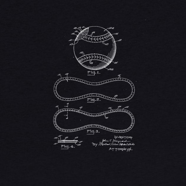 Baseball Vintage Patent Drawing by TheYoungDesigns